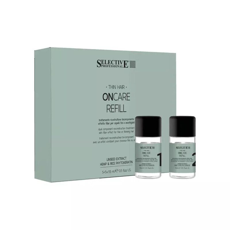 ONC REFILL  "Refill treatment" двухкомпонентный филлер для восстановления волос pH 3.0-4.5, 2 ампулы по 15 мл
