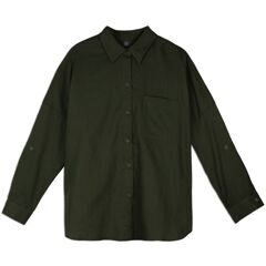 Рубашка из конопли темно-зеленого цвета
